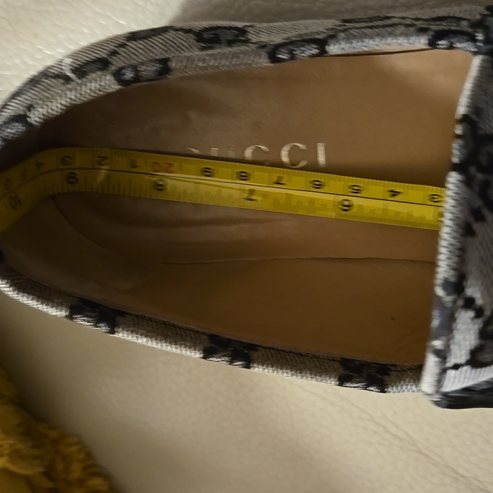Gucci Gray and Black Monogram Loafers - Picture 17 of 17